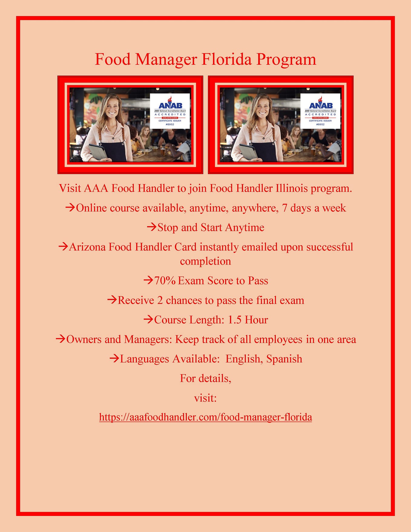 Food Handler Arizona Visit AAA Food Handler Program to earn Food