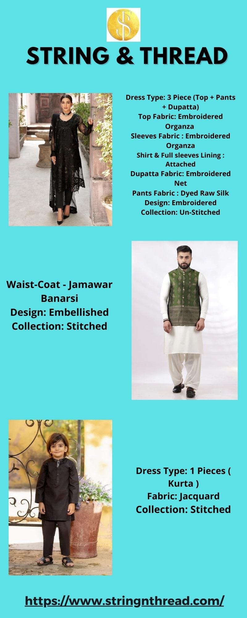 Pakistani Traditional Dress String & Thread Medium