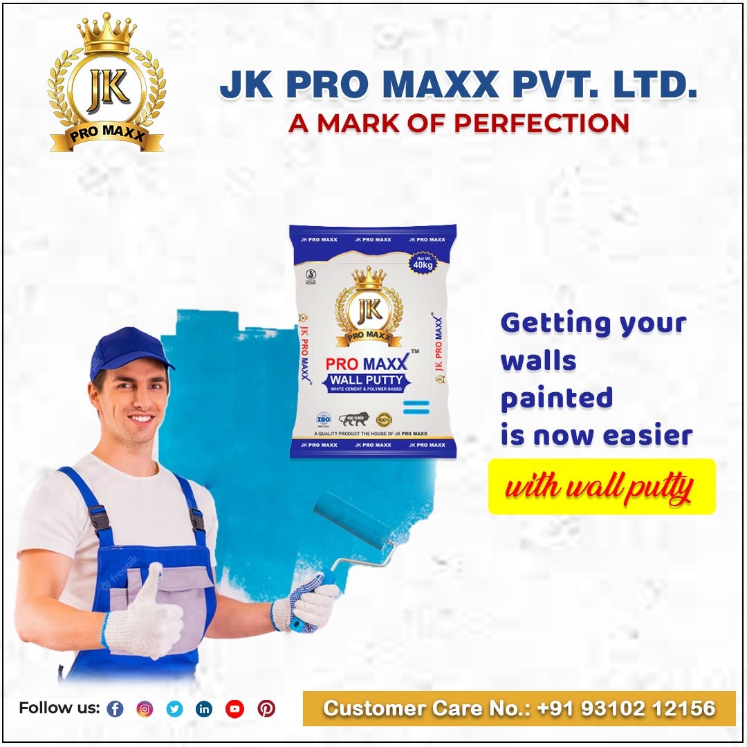 JK Pro Maxx wall putty unveils the secret to a truly magnificent and