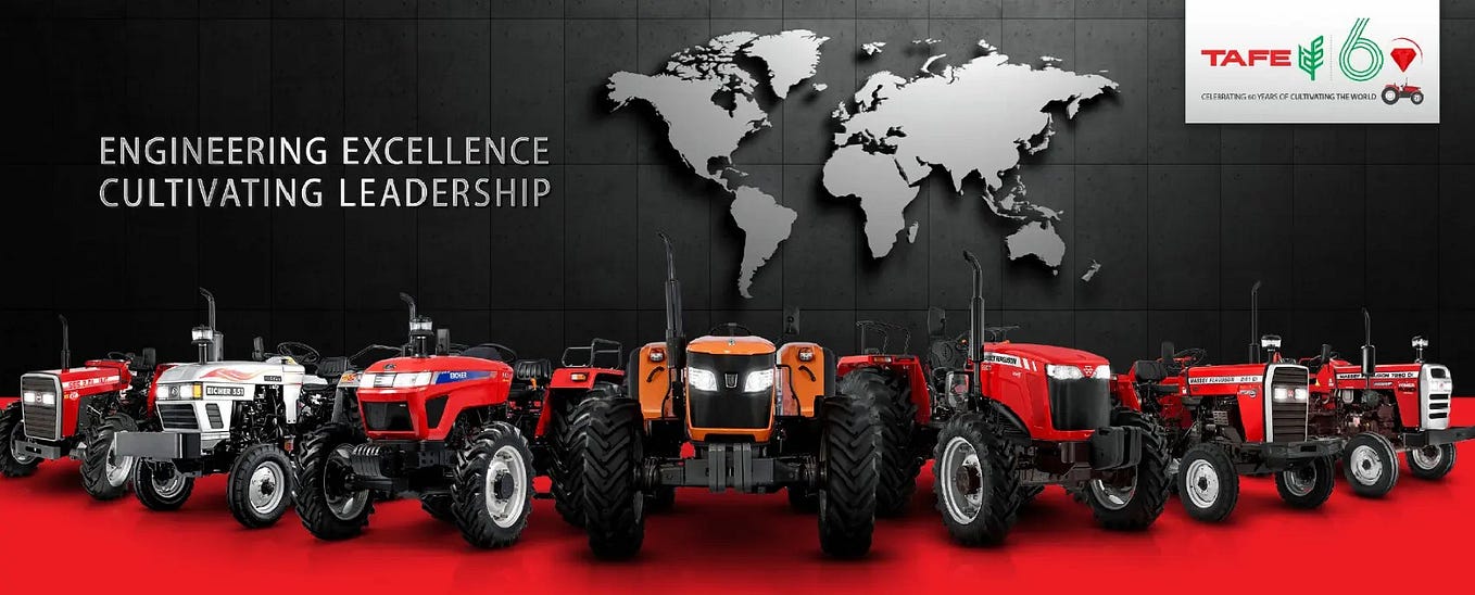 TAFE tractors. TAFE, a major tractor company, has been… by