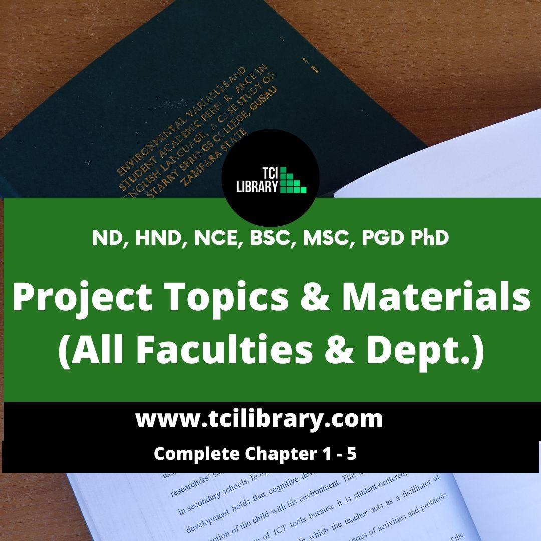 Agricultural Engineering Technology project topics and materials by