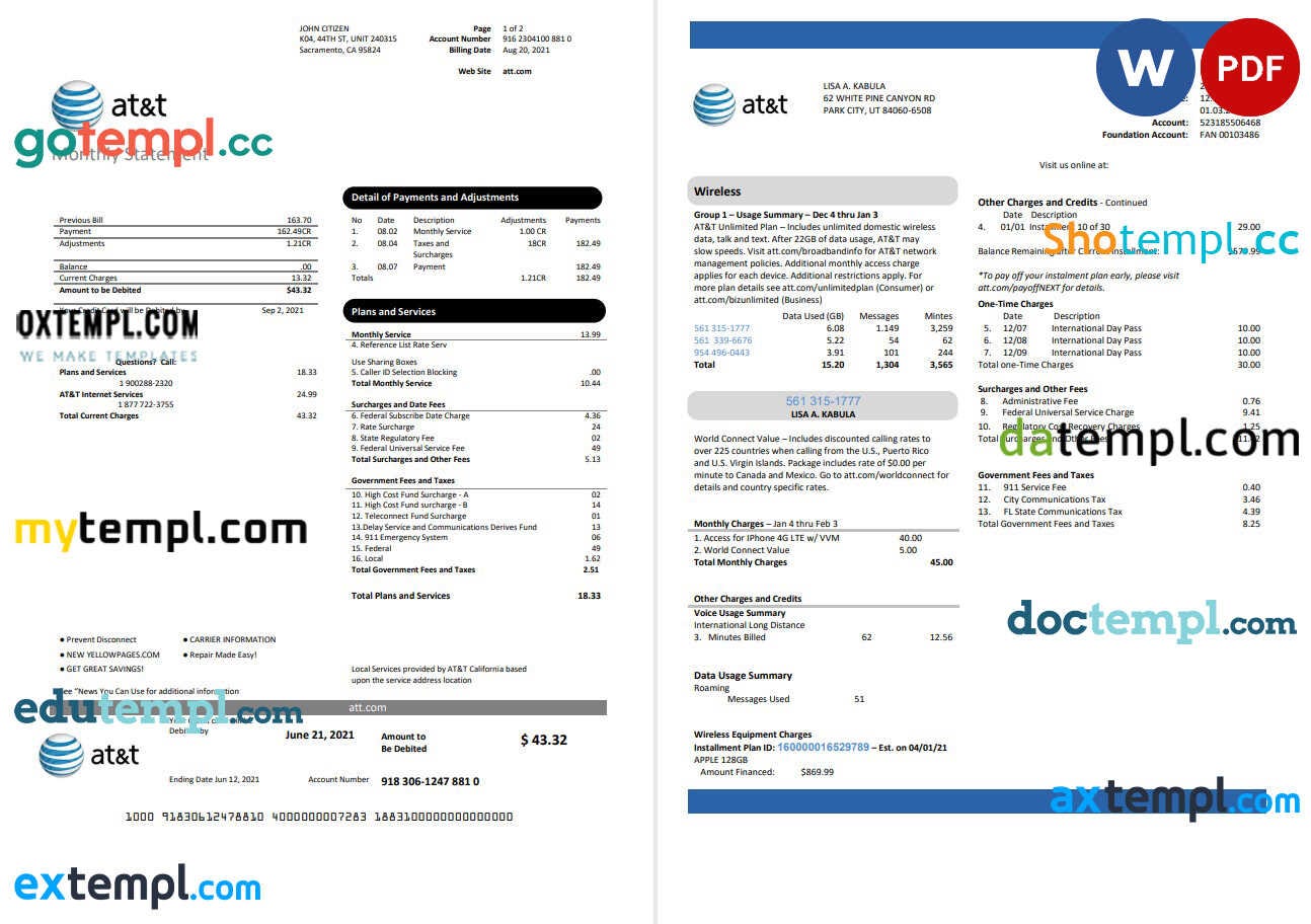 USA Texas City of Laredo Utilities Department water utility bill