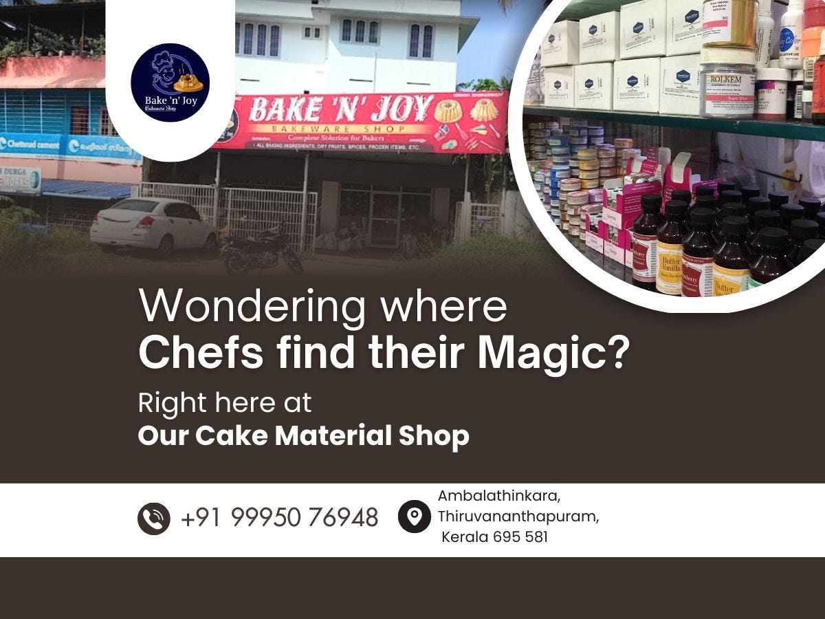 OneStop Cake Material Shop in Trivandrum by Bake N Joy Jan, 2024