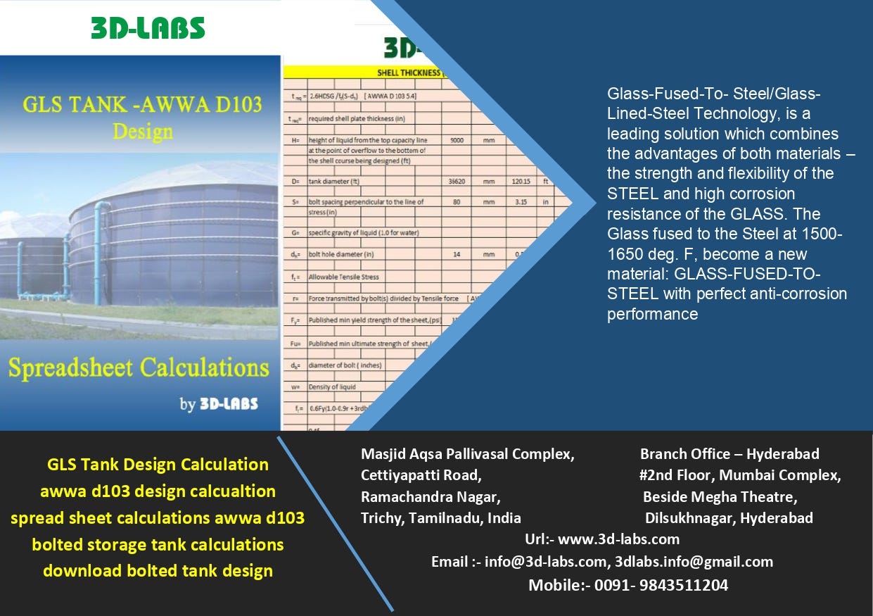 DESIGN CALCULATION OF ZINCALUME WATER STORAGE TANK Design manager