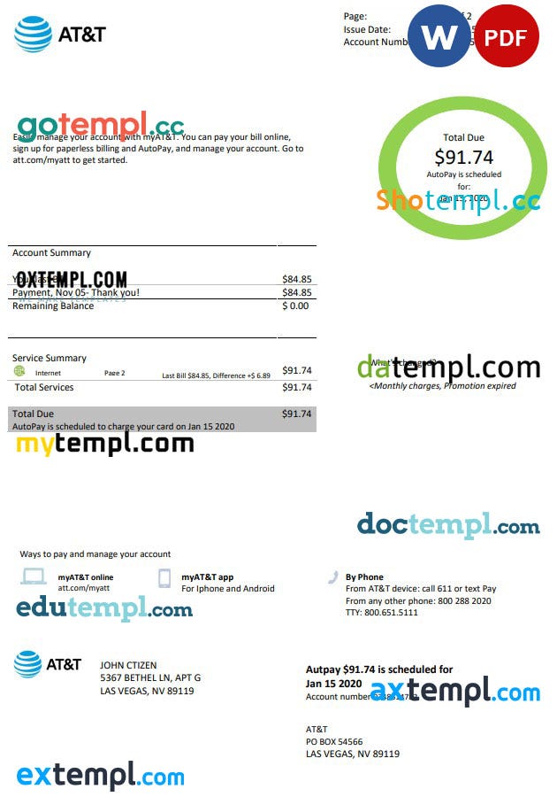 USA Texas City of Laredo Utilities Department water utility bill