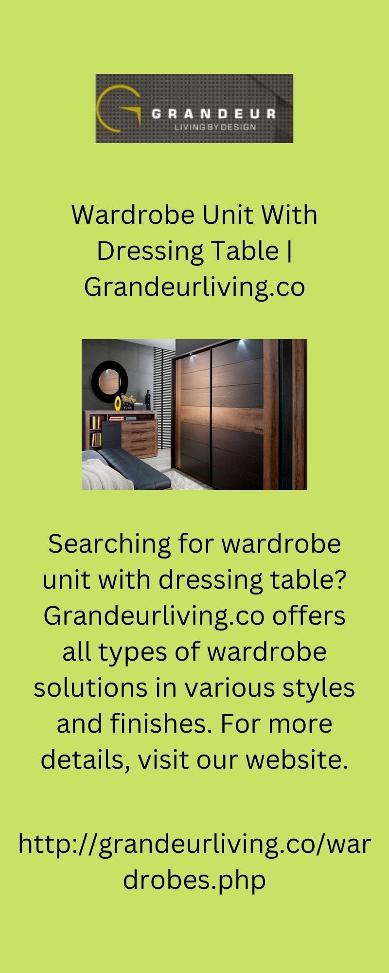Matching Wardrobe With Dressing Table Grandeurliving.co