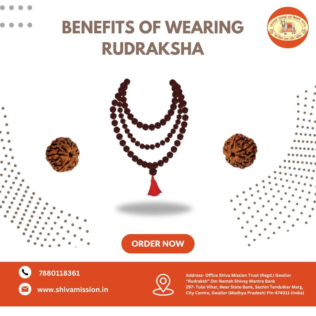 How do benefits of wearing Rudraksha beads contribute to physical
