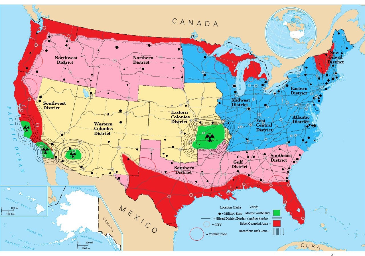 Map Of The Republic Of Gilead (Female Version) By, 59 OFF