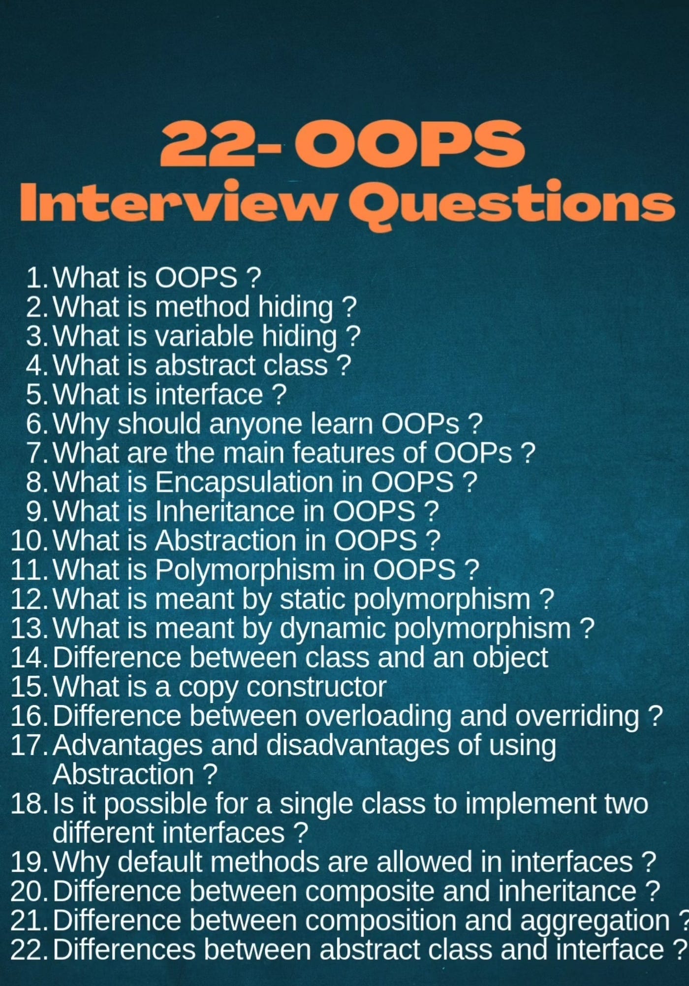 22 Essential OOP Interview Questions and Answers (with Code