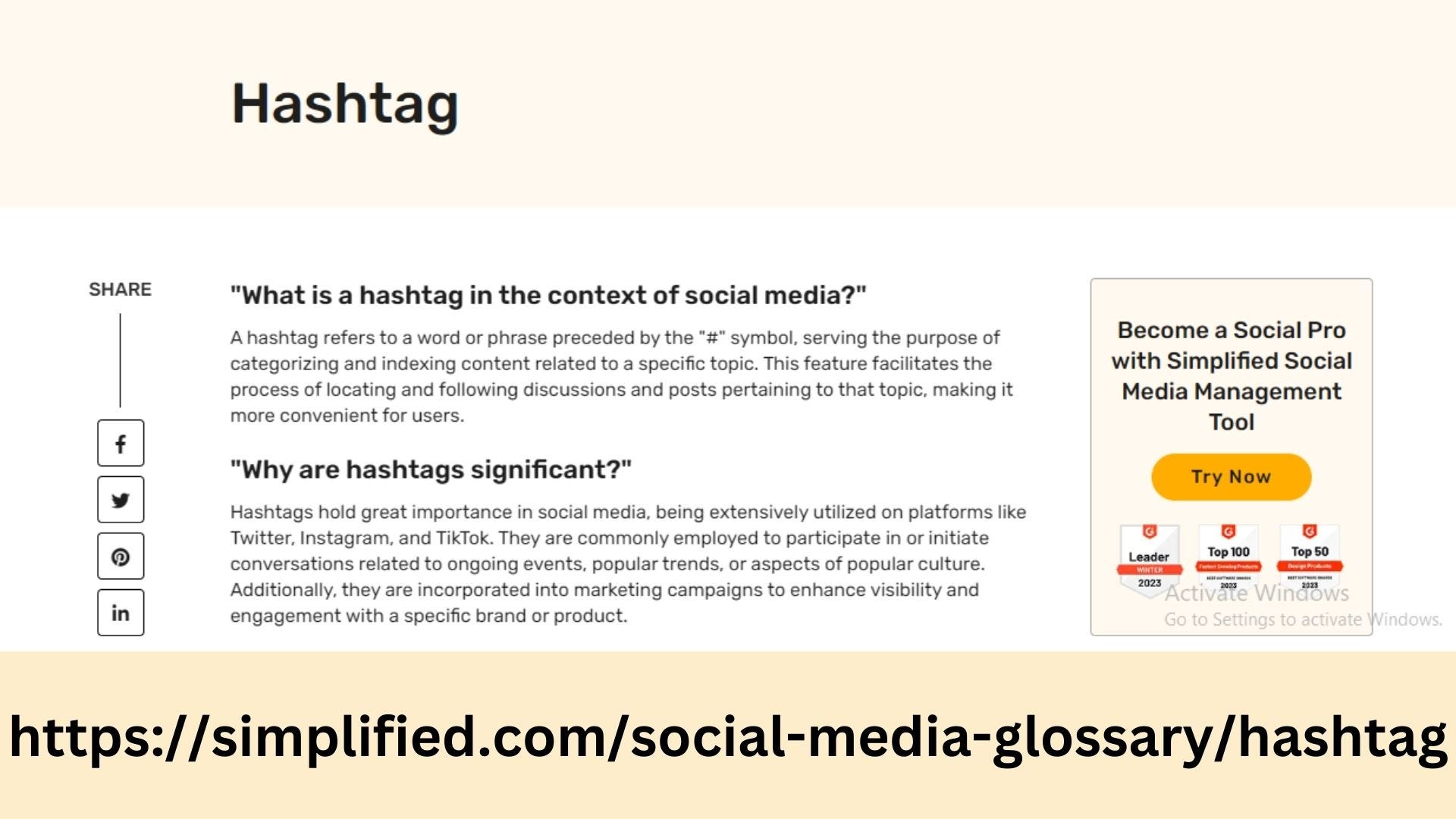 meaning of hashtag Medium