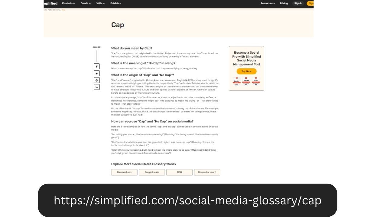 meaning of Cap Medium