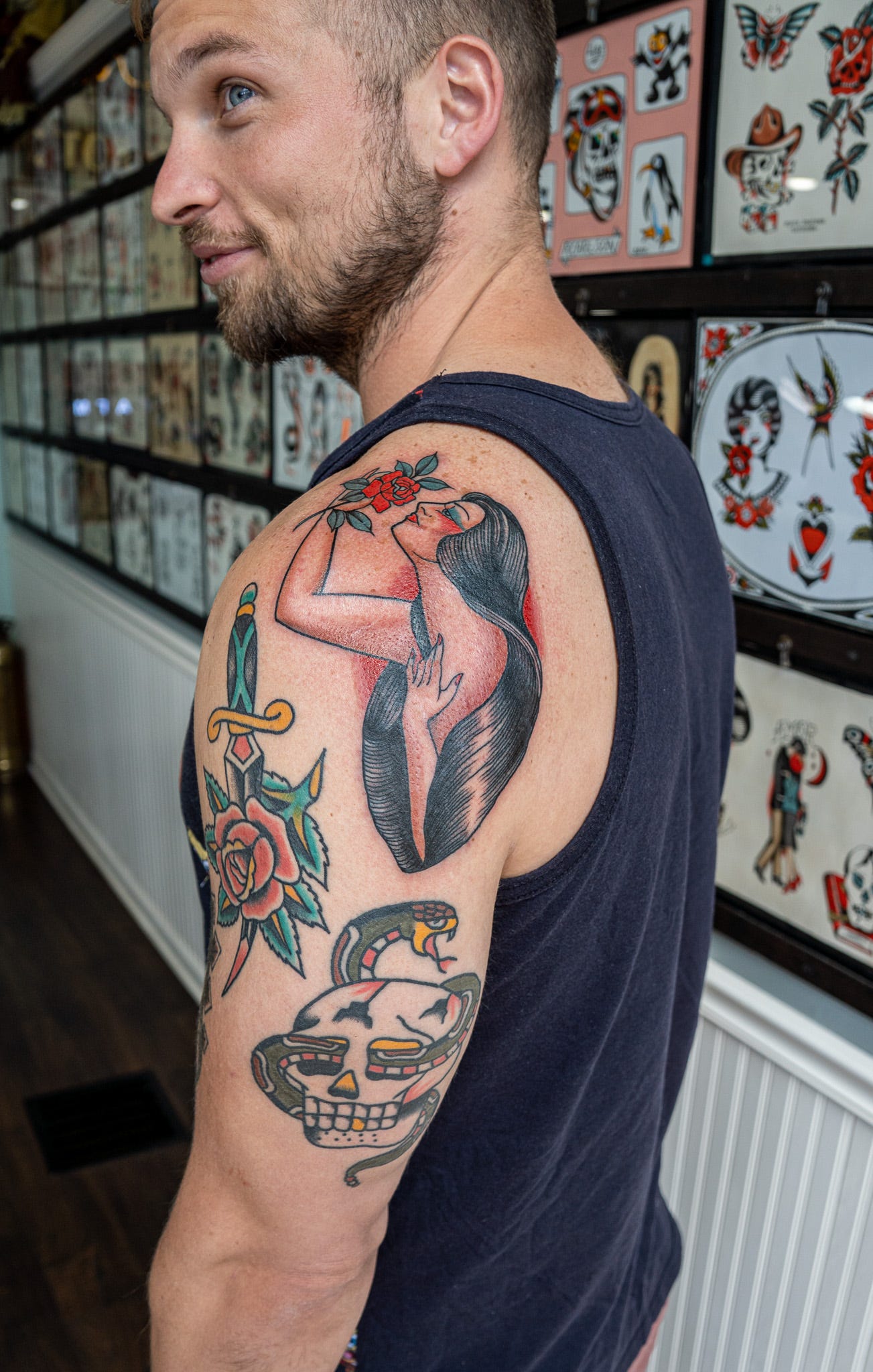 Front Trapezius Tattoo