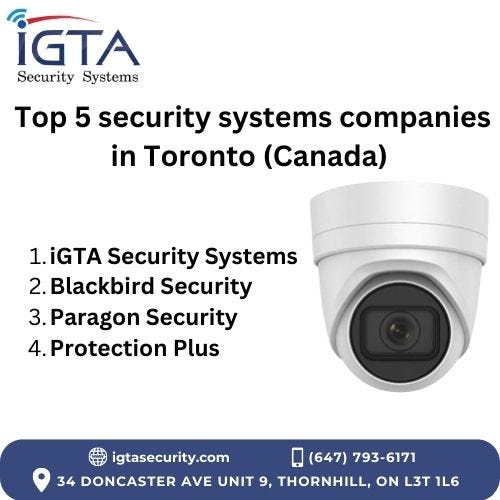 Top 5 Security Systems Companies in Toronto (Canada) by iGTA Security