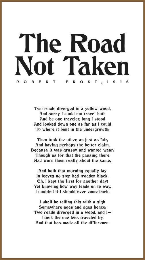 Robert Frost’s “The Road Not Taken” by Heidi Duncan Medium