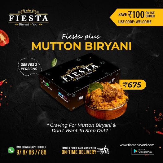 Mutton biryani online order in Coimbatore — Fiestabiryani by