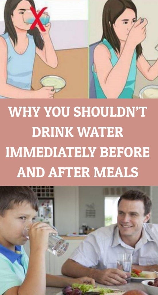 WHY YOU SHOULDN’T DRINK WATER IMMEDIATELY BEFORE AND AFTER MEALS