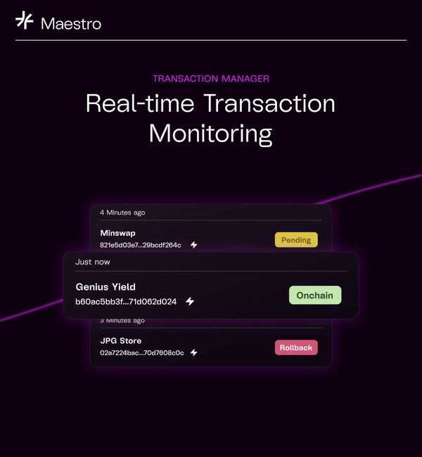 Transaction Manager Cardano’s 1st allinone transaction monitoring