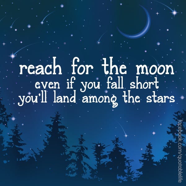 #215.“Reach for the moon! Even if you miss you’ll land among the stars