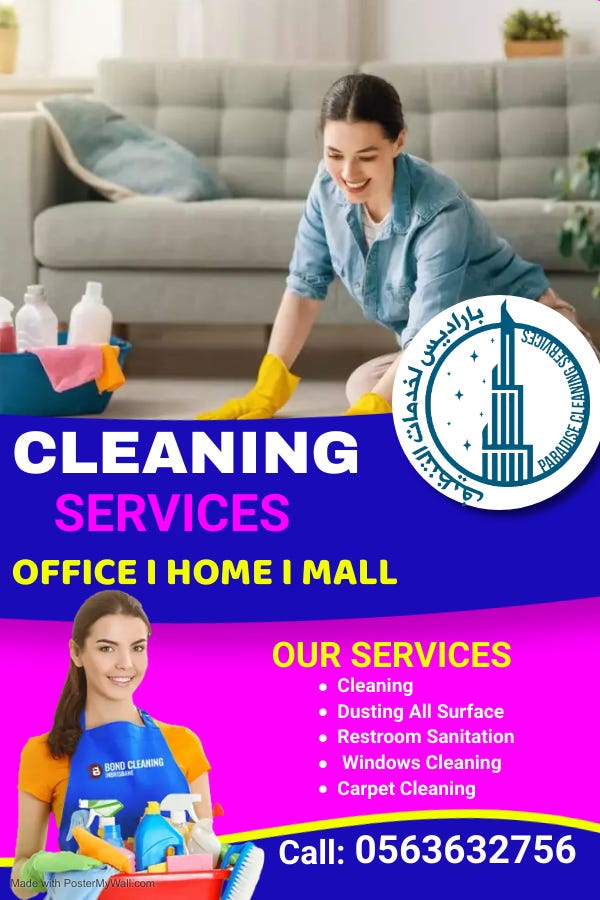 Professional Cleaning Services Sharjah Ajman by Paradise Maids Apr