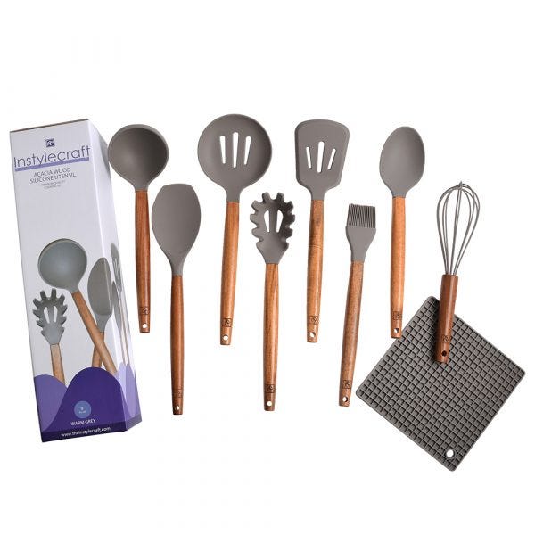 Upgrade Your Kitchen with a Stylish Grey Utensil Set and a Chalk Paint