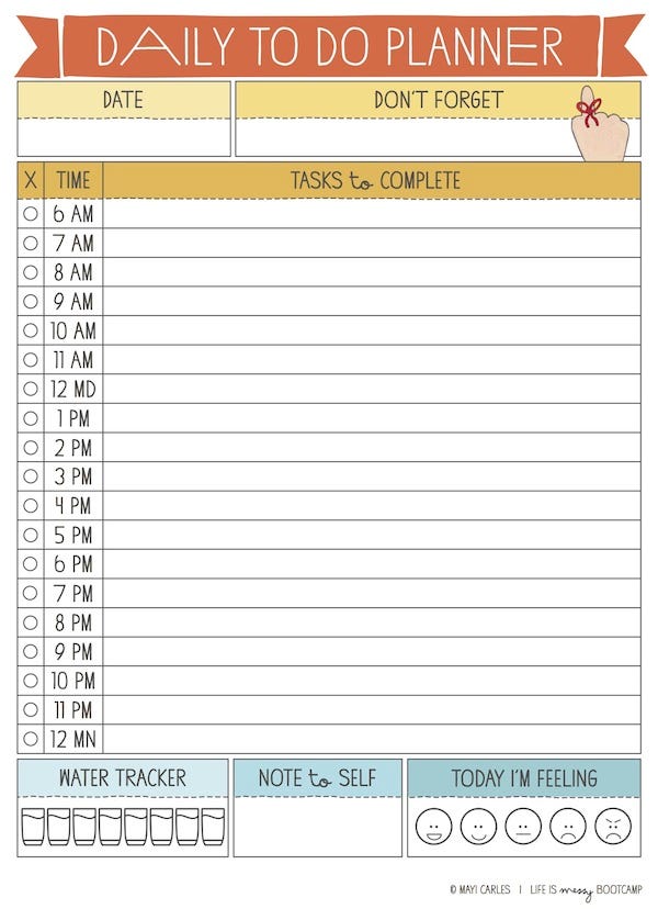 Top 17 best free daily planner printables by Miss Cecille Medium