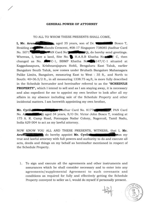 What is the procedure for an NRI to get power of attorney from abroad