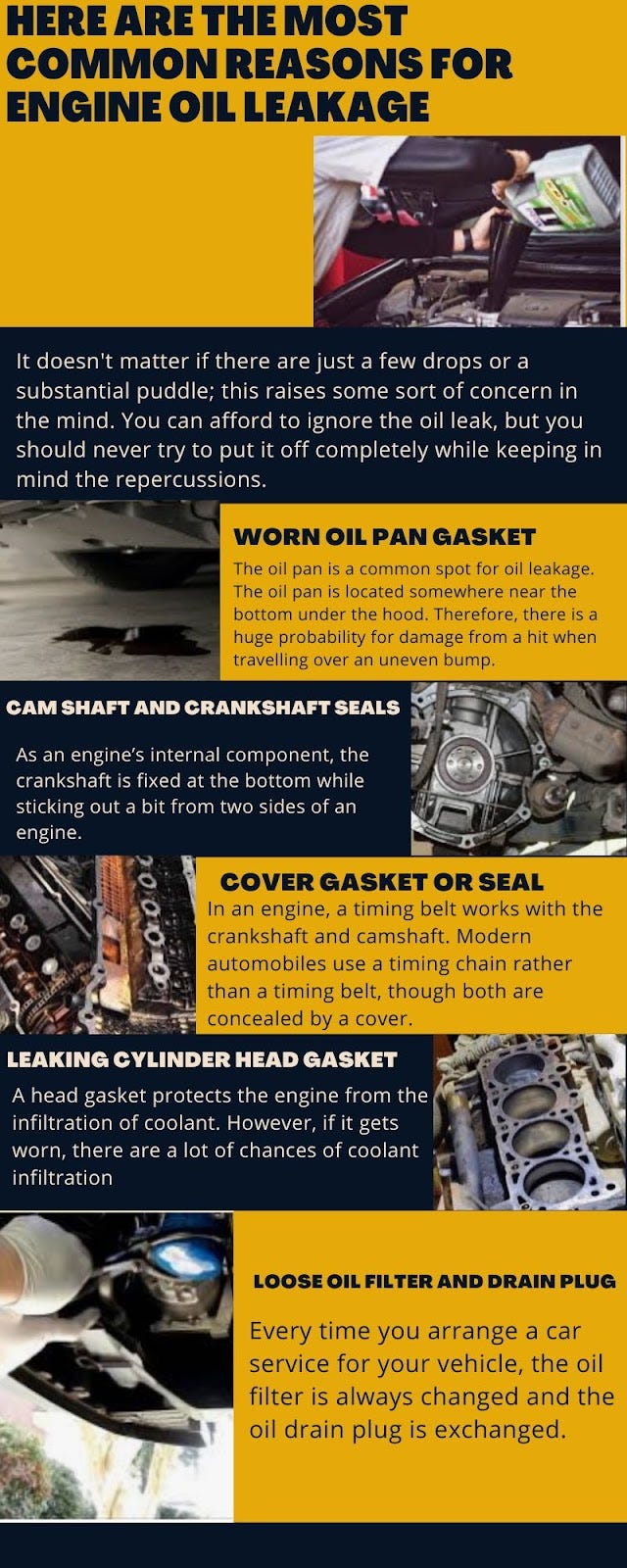 Here Are the Most Common Reasons for Engine Oil Leakage | by Car Repair