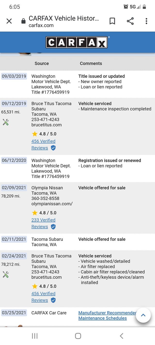 2.5 CARFAX Reports A Used Car Buyer’s Best Friend by Eric Peterson