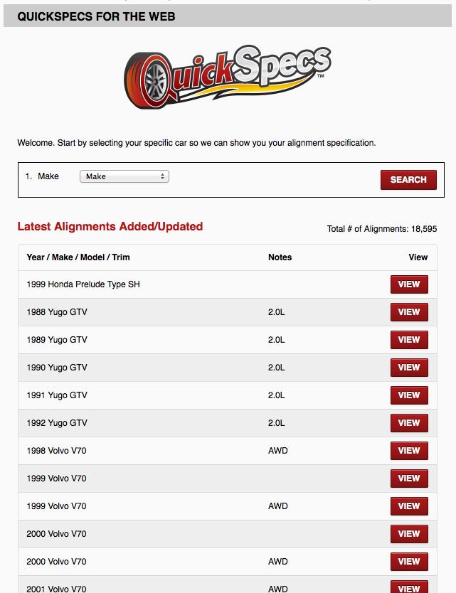 How To Read Alignment Specifications — QuickSpecs Alignment Specs by