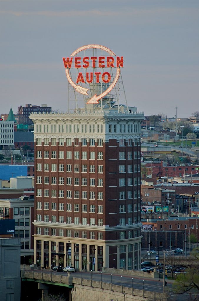 The Western Auto Building and Its Iconic Sign In Downtown Kansas City