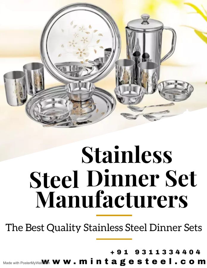 The Best Quality Stainless Steel Dinner Set Manufacturers by Mintage