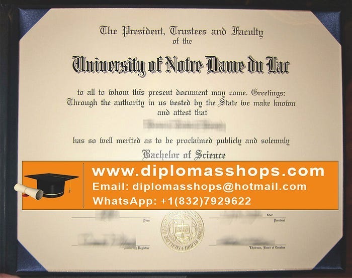 University of Notre Dame diploma/University of Notre Dame degree by