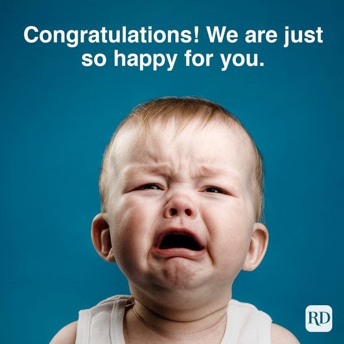 Verbally I am congratulating him, while internally I hate him by