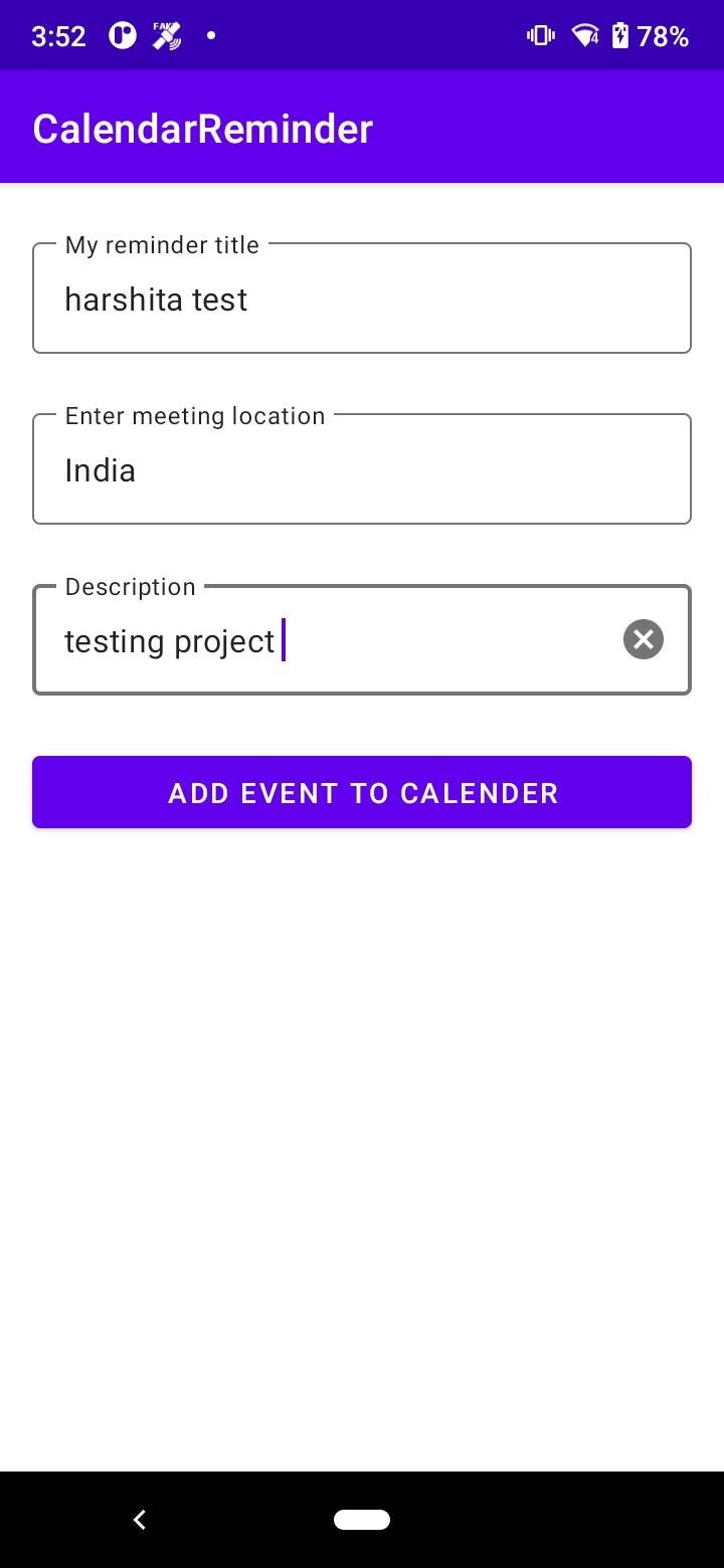 How to set Calendar Reminder in Android Kotlin. by Harshita Bambure