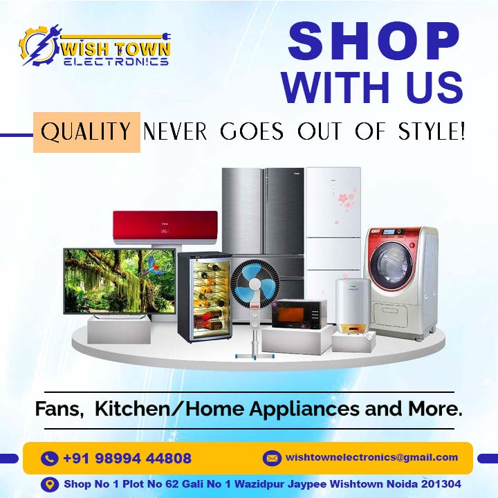 Wishtown Electronics is one of the best electronic shops in Wazidpur