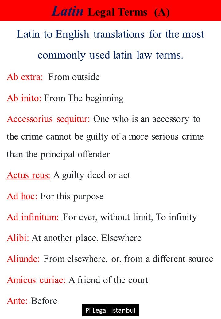 Latin Legal Terms Pi Legal Consultancy Medium