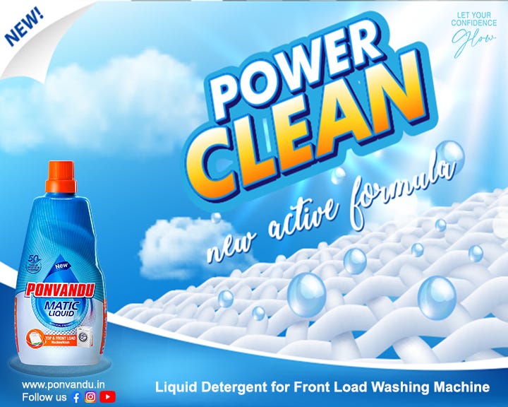 Liquid Detergent for Front Load Washing Machine by Ponvandu Detergent