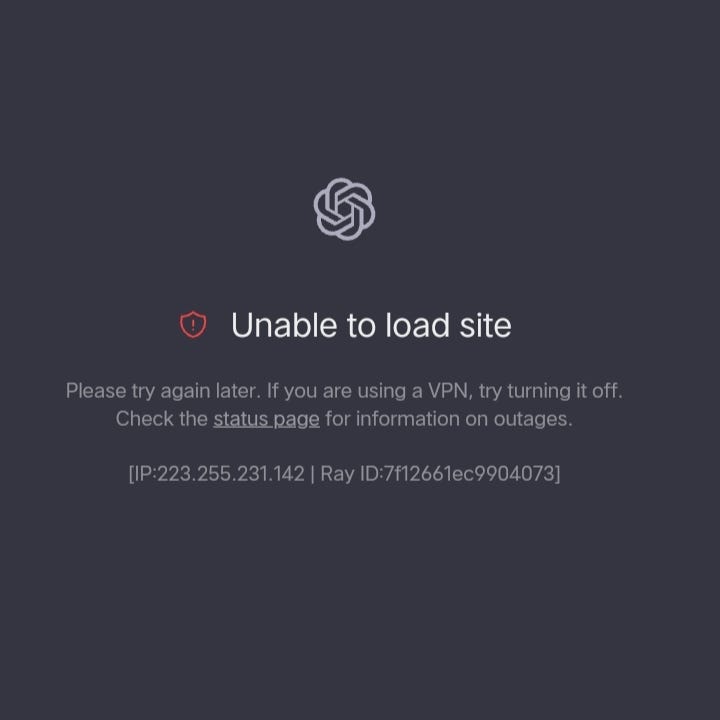 August 3, 2023 Chat GPT access error by SidiqAlAmin Medium