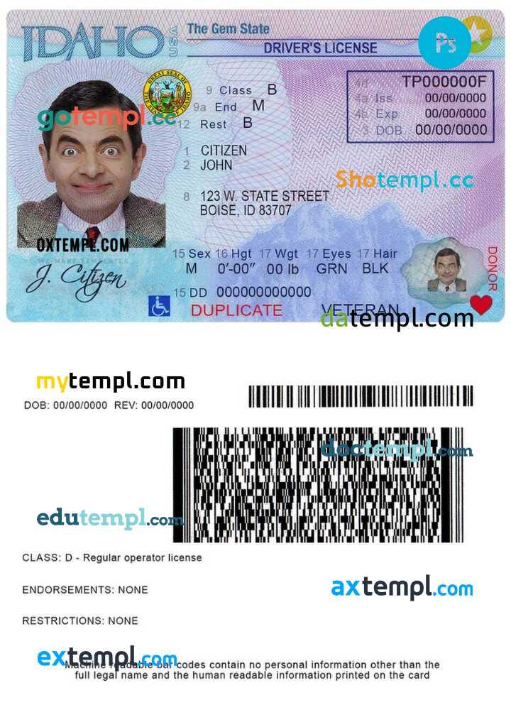 USA Idaho driver license template in PSD format by Driving License Nov, 2023 Medium