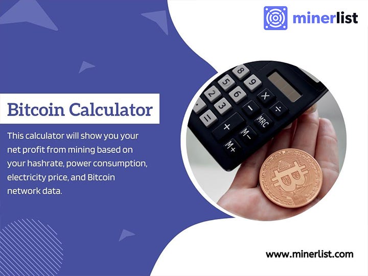 Bitcoin Calculator MinerList Crypto Miners Medium