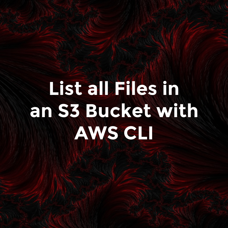 List all Files in an S3 Bucket with AWS CLI by Glasshost Medium