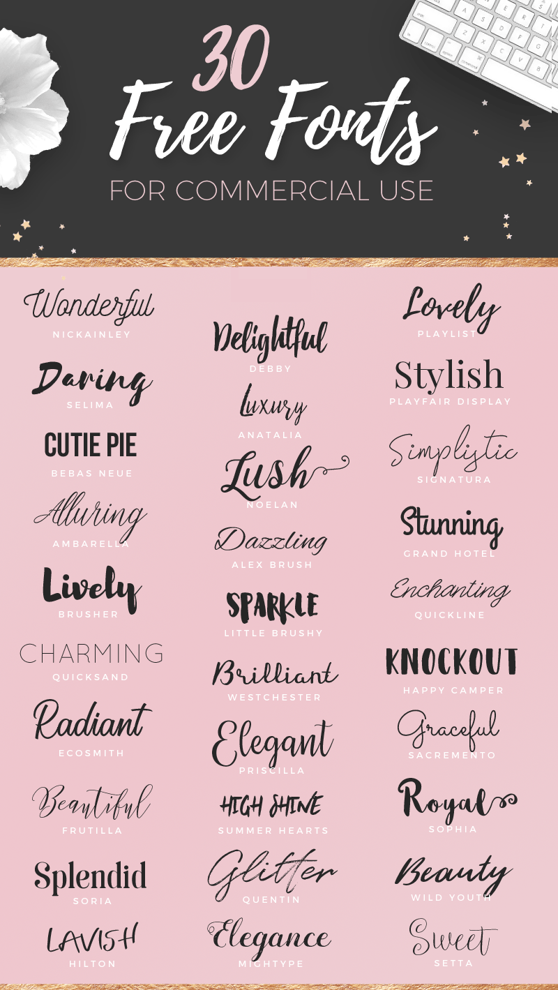 30 FREE Fonts For Commercial Use. As I have recognized how much you all