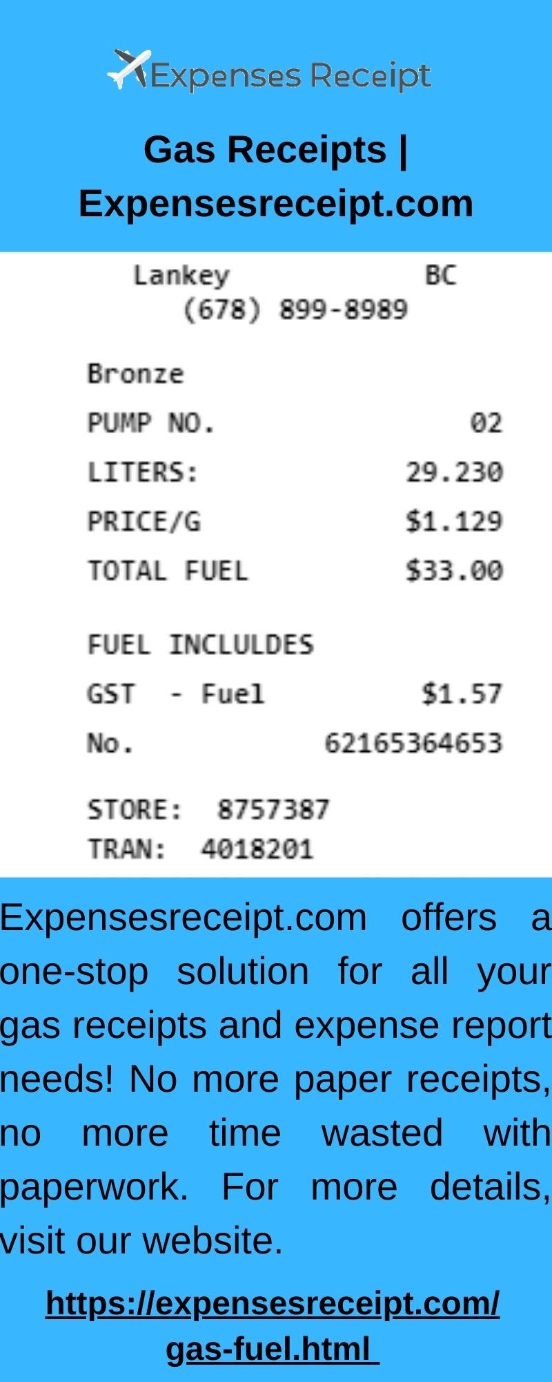 Gas Receipts Expenses Receipt Medium