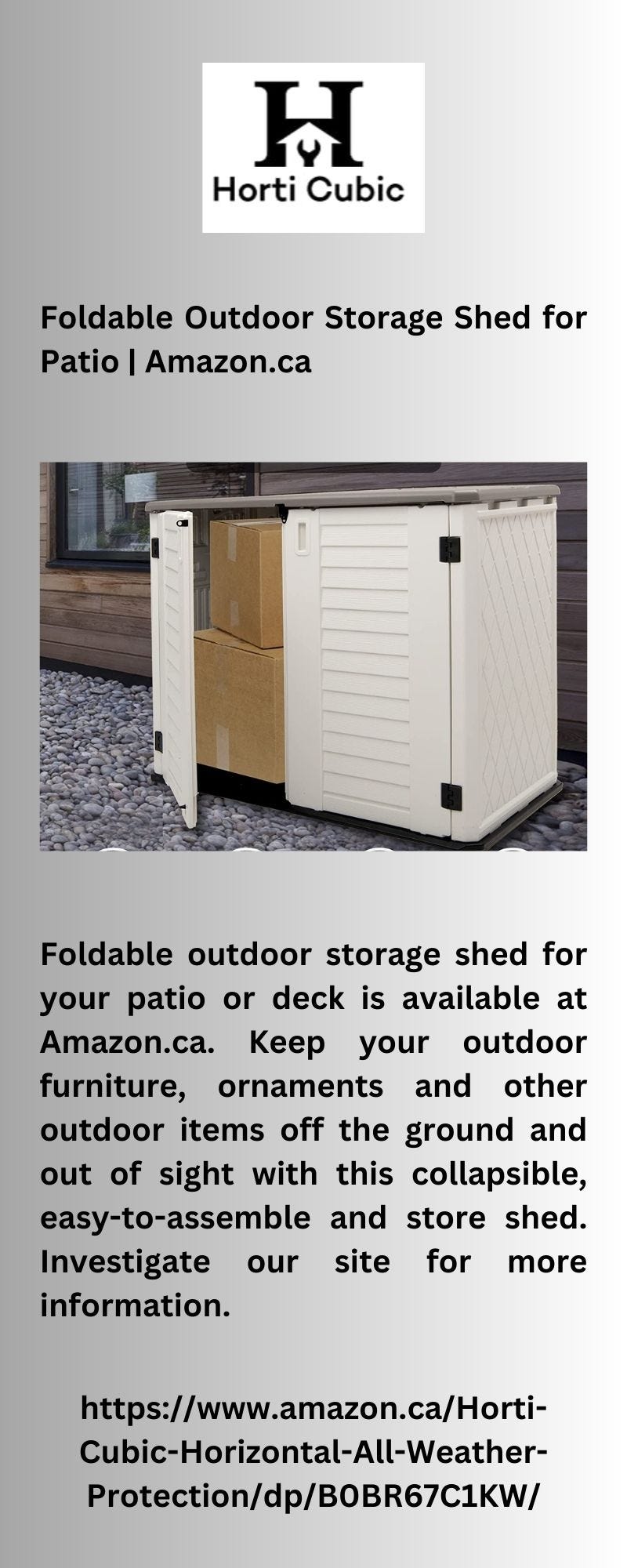 Foldable Outdoor Storage Shed for Patio Amazon.ca Horti Cubic Medium