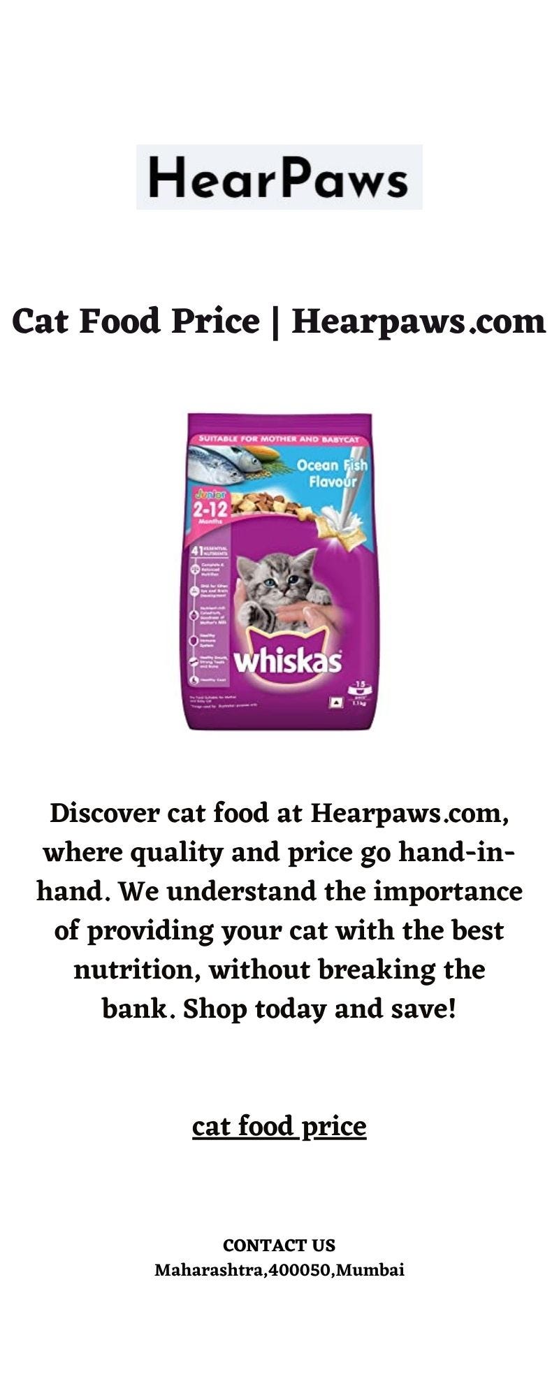 Cat Food Price Hearpaws Medium