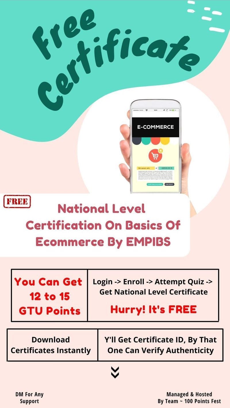 GTU 100 Points Certificate Free Saurabh Damor Medium