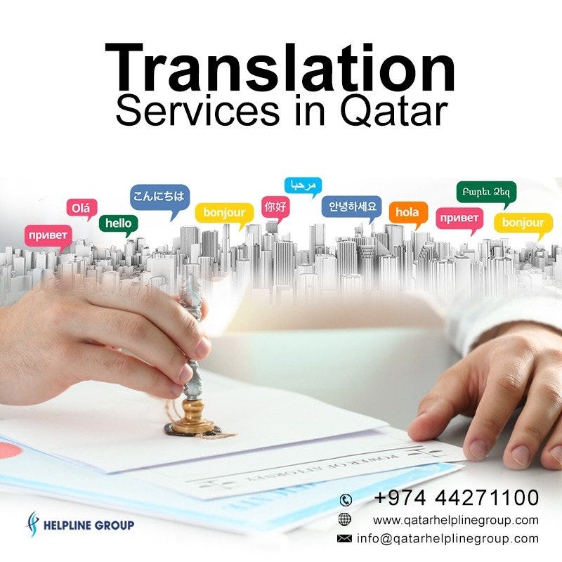 Best Translation companies in Qatar by helpline tranlsation Medium