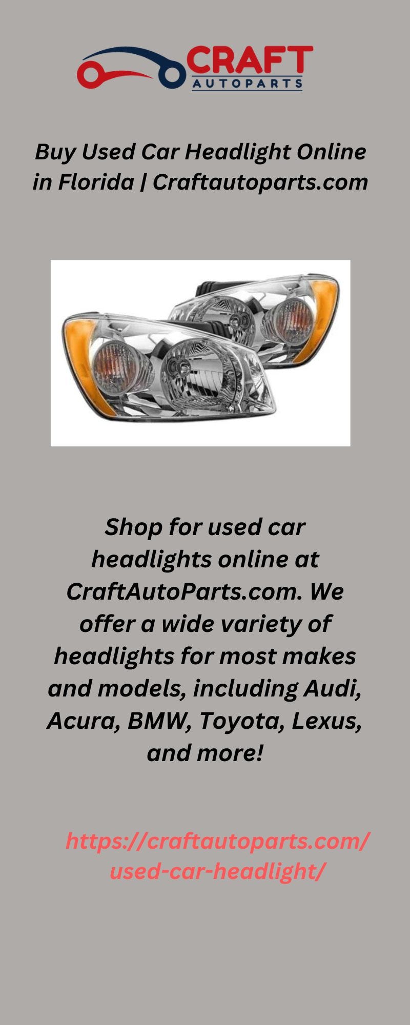 Buy Used Car Headlight Online in Florida High