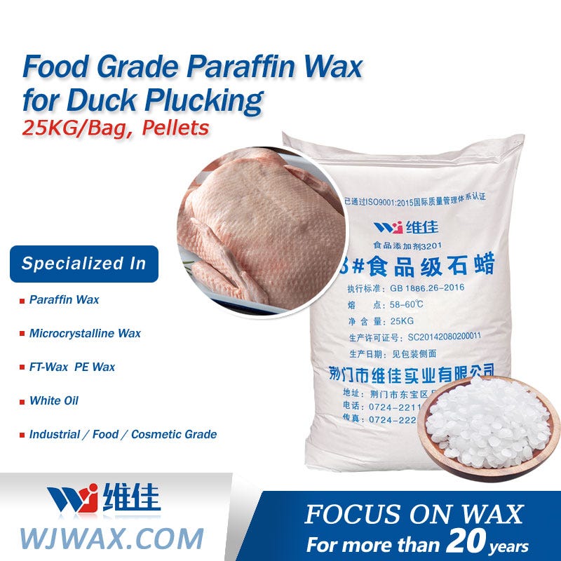 Food Grade Paraffin Wax for Duck Plucking by Jingmen Weijia Industry