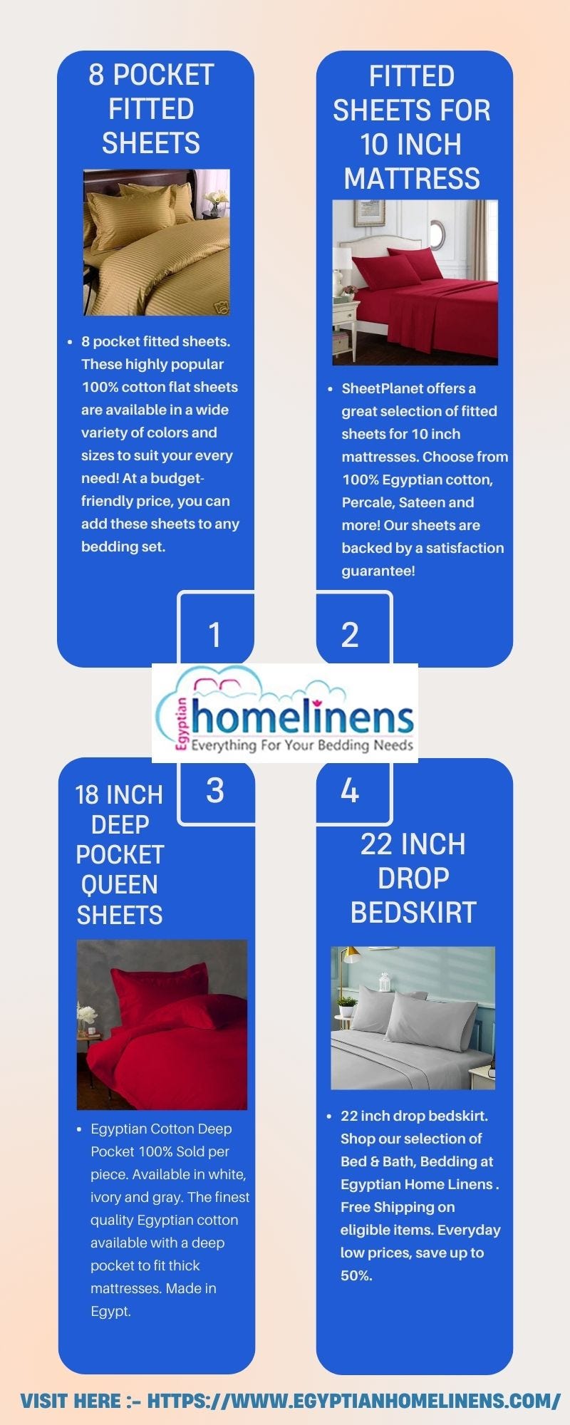 Fitted Sheets for 12 Inch Mattress Egyptian Home Linens Medium